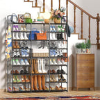Kottwca 9-Tier Metal Shoe Rack Organizer for 50-55 Pairs - Space Saving Shoe Storage Shelf for Entryway, Closet, Bedroom, Hal