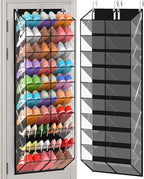 20-30 Pairs Over the Door Shoe Organizer, Transparent PVC Hanging Shoe Rack for Closet, 10-Tier Door Shoes Storage, Crystal-C