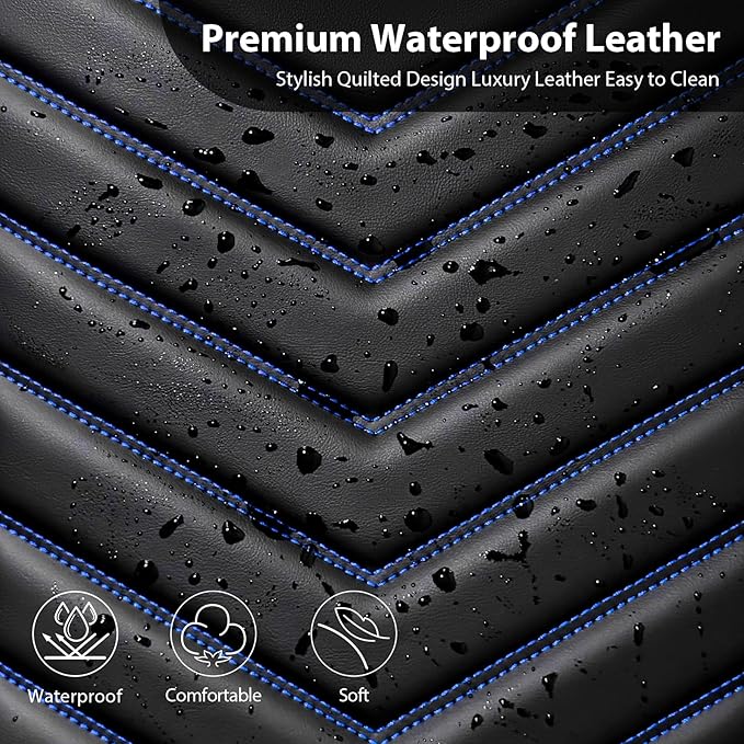 CAR PASS 3D Foam Faux Leather Car Seat Covers Full Set, Waterproof Leather Seat Cover for Cars, Luxury Universal Fit for SUV 