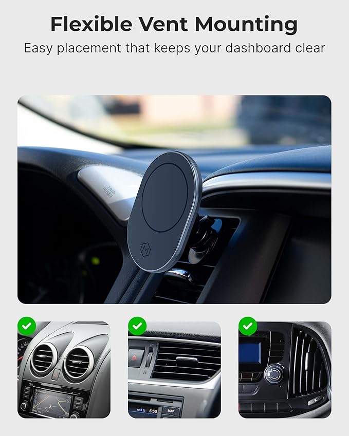 Magsafe Magnetic Phone Car Mount - Magnetic Cell Phone Holder for Car - Perfect for Magsafe Compatible Device iPhone 12-17 & iPhone Air, Galaxy, Smartphone - for Air Vent