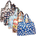 allydrew Large Foldable Tote Nylon Reusable Grocery Bags, 5 Pack