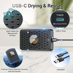 Auto Power-off Rechargeable Desiccant Dehumidifier with USB-C Cable, Reusable Portable Moisture Humidity Absorber Dryer