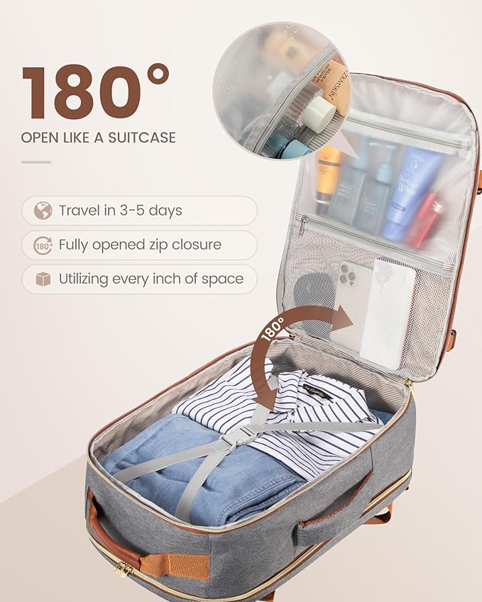 LOVEVOOK Travel Backpack for Women & Men 40L,Airline Approved Carry On Backpack Travel Essentials,TSA Carry on Luggage,Waterp