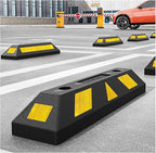 Garage Parking Aid Heavy Duty Rubber Wheel Stop with Reflective Yellow Tape for Parking Stopper for Garage and Various Car Parking Facilities Accessories