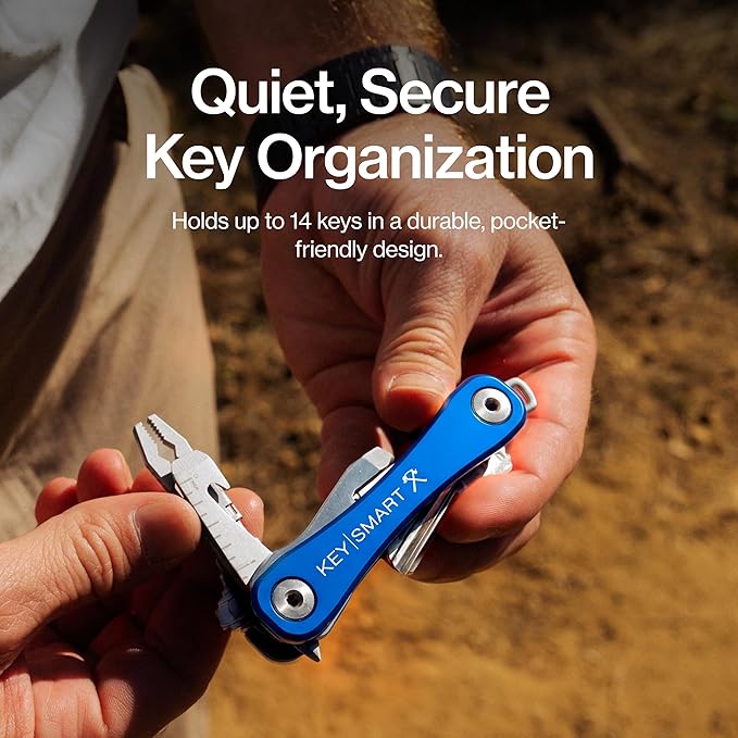 KeySmart Rugged - Multitool Key Holder for Keychain w/Bottle Opener and Pocket Clip, Key Organizer for Key Chain, EDC Keychai