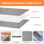 Large Hanging Sweater Organizer for Closet,Collapsible 6-Shelf Hanging Closet Shelves with Drawers, Washable (Grey-6 Shelf-1 