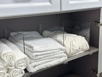 LikeU 8 PCS Acrylic Shelf Dividers for Closets,Wood Shelf Dividers,Clear Shelf Separators,Perfect for Clothes Organizer and B