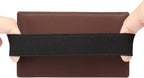 HISCOW Car Sun Visor Card Holder with Elastic Band Fastener - Italian Calfskin (Brown)