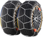 VEVOR Tire Chains, Snow Chains for Cars SUV Pickup Trucks, 2 Pack Adjustable Snow Tire Chains Compatible with Tire Width 235 