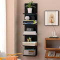 5-Tier Wall Shelf Unit with RGB Light, Floating Lack Shelf for Storage, Wall Mounted Vertical Display Shelf for Bedroom Livin
