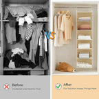 MAX Houser 6 Tier Shelf Hanging Closet Organizer, Closet Hanging Shelf with 2 Sturdy Hooks for Storage,2 Pack, Foldable (Yell