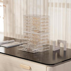 ProCase Acrylic Earrings Holder Organizer Box, Large Clear Earring Jewelry Storage Transparent Stackable Drawers Jewelry Disp