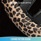 Road Comforts Leopard Steering Wheel Cover - Made with PVC Leather Cheetah Print - Anti-Slip, Universal Fit 14 1/2 inches to 