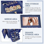 AKOZLIN 6-Tier Jewelry Box Organizer Functional 5 Drawers Leather Jewelry Storage Case for Women Girls Ring Necklace Earring 