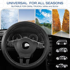Skechers Steering Wheel Cover Memory Foam,Luxury Leather Steering Wheel Covers,Universal Anti-Slip Fit 14" 1/2-15" Car Wheel 