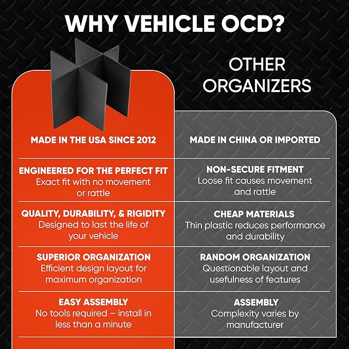 Vehicle OCD - Center Console Organizer for Chevy Traverse (2018-2023) - Made in USA - SLX168