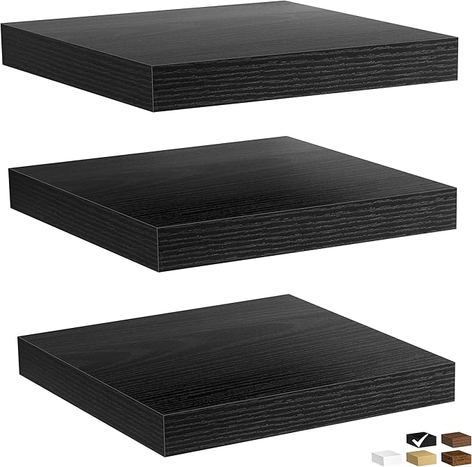 Fun Memories Floating Shelves for Wall, Rustic Wood Wall Mounted Shelves for Bathroom, Bedroom, Living Room & Kitchen, Storag