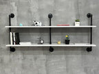 Industrial Pipe Shelving Rustic White Pipe Wall Shelves Industrial Shelves with Wood Planks Floating Shelves 60 Inch Farmhous