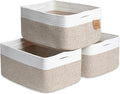 NaturalCozy Storage Baskets 16.8”x13”x7.6” Cotton Rope Woven Baskets for Organizing 3-Pack | Toy Storage Bins | Basket for Sh