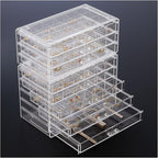 ProCase Acrylic Earrings Holder Organizer Box, Large Clear Earring Jewelry Storage Transparent Stackable Drawers Jewelry Disp