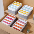 4 Packs T-shirt Drawer Organizers for Clothing,8 Grids Compartment Wardrobe Storage Box, Washable Clothes Organizer for Leggi