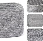 MiniArk Small Storage Baskets for Organizing | Closet Organizer Bins | Shelf Toy Basket | Woven Rope Baskets | Cube Decorativ