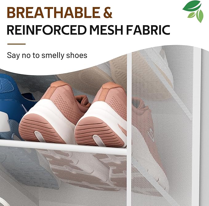 MISSLO 30 Pairs Over the Door Shoe Organizer Breathable Mesh Hanging Shoe Rack for Closet Storage with Wide Deep Pockets 10 T