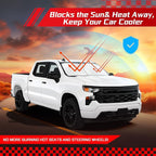 ARISMOTOR Windshield Sun Shade for Ch-evrolet Silverado 1500 2019-2025 2026, Custom Fit Foldable Front Window Sunshade Sun Visor Protector, Block UV Rays Keep Your Car Cooler