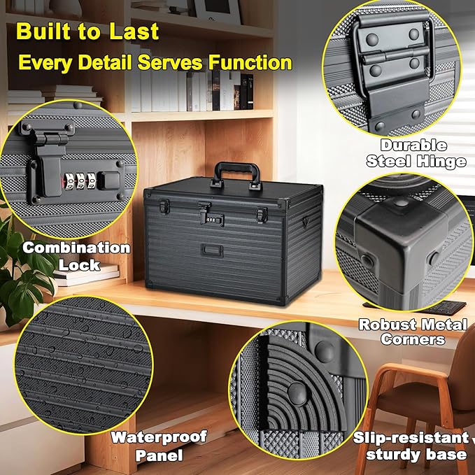 File Storage Cabinet File Organizer Document Organizer File Box in Office and Home with Combination Lock with 20 Legal Size H