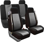 FH Group Car Seat Cover Rear Set Striking Striped Car Seat Covers with Rear Split Bench, Universal Fit Interior Accessories f