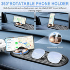 LivTee Multifunction Car Anti-Slip Mat, 360° Rotatable Multifunctional Car Dashboard Mobile Phone Holder with Temporary Parki