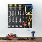 Pegboard Smith 16x16 inch Wall Tool Organizer Pegboard Panels, Black Metal Pegboard for Tool Storage, Workbench Tools Organiz