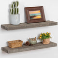 Floating Shelves, 8 Inch Deep Rustic Solid Reclaimed Wood Wall Shelves for Storage, Wall Mounted Display Shelving with Invisi