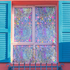 Niviy Boho Chic Decor Rainbow Window Film, Stained Glass Window Film Glass Decals Static Cling Stickers, Windows Tint for Home Bathroom (16.93 x 39.37inch)