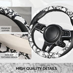 ZHOL Snake Skin Steering Wheel Cover Leather 14.5-15 Inch, Reversible Car Steering Wheel Cover for Women Men, Anti-Slip Desig