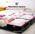 LeanTravel Premium Compression Packing Cubes for Travel - Suitcase Organizer Bags with Double Zipper & Breathable Mesh Panel 
