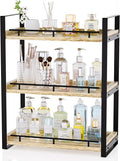 Bathroom Counter Organizer, 3 Tier Wood Countertop Shelf for Vanity, Skincare, Makeup, Kitchen Coffee and Sink Storage, with 