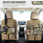 WYNEX Car Seat Organizer, Molle Backseat Cover Organizer Protector with Sling Rack, Visual Pocket and Patch, Universal Vehicle Fits for F150, Jeeps, Pickups & Trucks for Road Trips (2 Packs)
