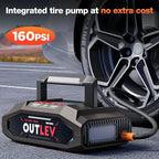 6000A UltraSafe Jump Starter with 160PSI Air Compressor, 12V Car Battery Booster, Portable Jump Box, Power Bank & Jumper Cables, LED Display, LED Light, for 10L Gas & 10L Diesel Engines