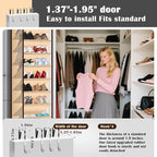 10 - Pocket Over - the - Door Hanging Shoe Organizers & Rack, Made of Sturdy 600D Oxford + Non - Woven Fabric, Space - Saving