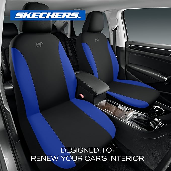 Skechers Seat Covers, Premium Breathable Polyester Car Seat Covers, Car Seat Covers Front Seats Airbag Compatible, Automotive