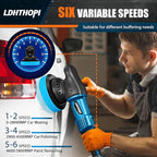LDHTHOPI Dual Action Polisher, 980W 5/6 Inch, 2026 Upgraded 9MM Random Orbital Buffer Polisher for Car Detailing, 2800-5800RMP, 6 Variable Speed Buffer Polisher with 8 Detachable Pads