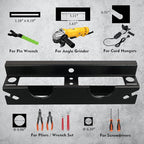 MUTUACTOR Power Tool Organizer,Heavy Duty 2 Bay Angle Grinder Stand Storage Rack,Quick Access Angle Grinder Rack,Anti-slip Po