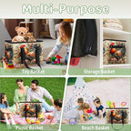 Reusable Grocery Bags Heavy Duty Shopping Bags Foldable Large Tote Bags with Long Handles & Hard Bottom