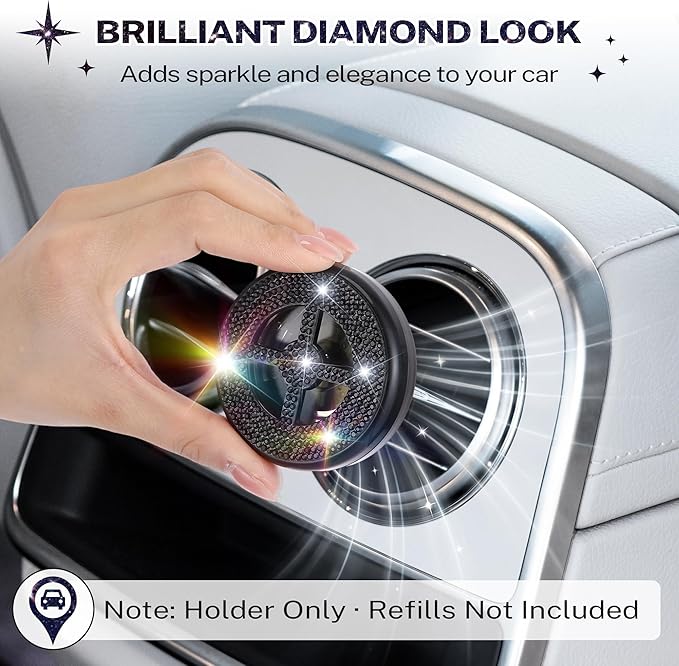 Car Fragrance Holder Compatible with Bath & Body Works Refills (Not Included), Air Freshener Vent Clip or Visor Clip, Refilla