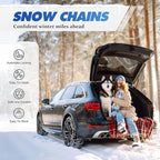 Auto-Trac Snow Chains for Car Tires Passenger Emergency Tire Chains for SUV and Car, Set of 2