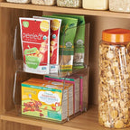 mDesign Modern Stackable Plastic Open Front Dip Storage Organizer Bin Basket for Kitchen Organization - Ligne Collection - 2 