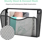 EASEPRES 3 Single Pocket Mesh Hanging File Organizer, Vertical Wall Mounted Magazine File Holder, Mount Basket Mail Paper Doc