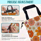 Car Trash Bag Hippie Vintage Flowers Leak-Proof Car Garbage Bag with Drawstring Foldable Canvas Trash Bin with Adjustable Buckle for Car Accessories, Travelling, Camping