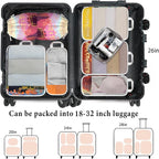 Compression Packing Cubes for Travel, 7 Set National Park Expandable Mesh Luggage Organizers, Waterproof Expandable/Compressi